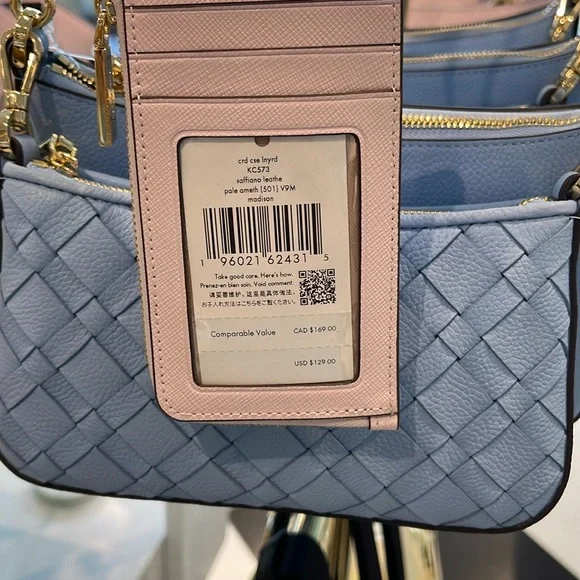 Kate Spade Madison Card Case Lanyard Pale Amethyst NWT - Picture 12 of 16